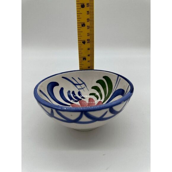 Ceramic Bowl 4.5” Hand Painted Hand Made Side Dish Small Bowl - Picture 6 of 7